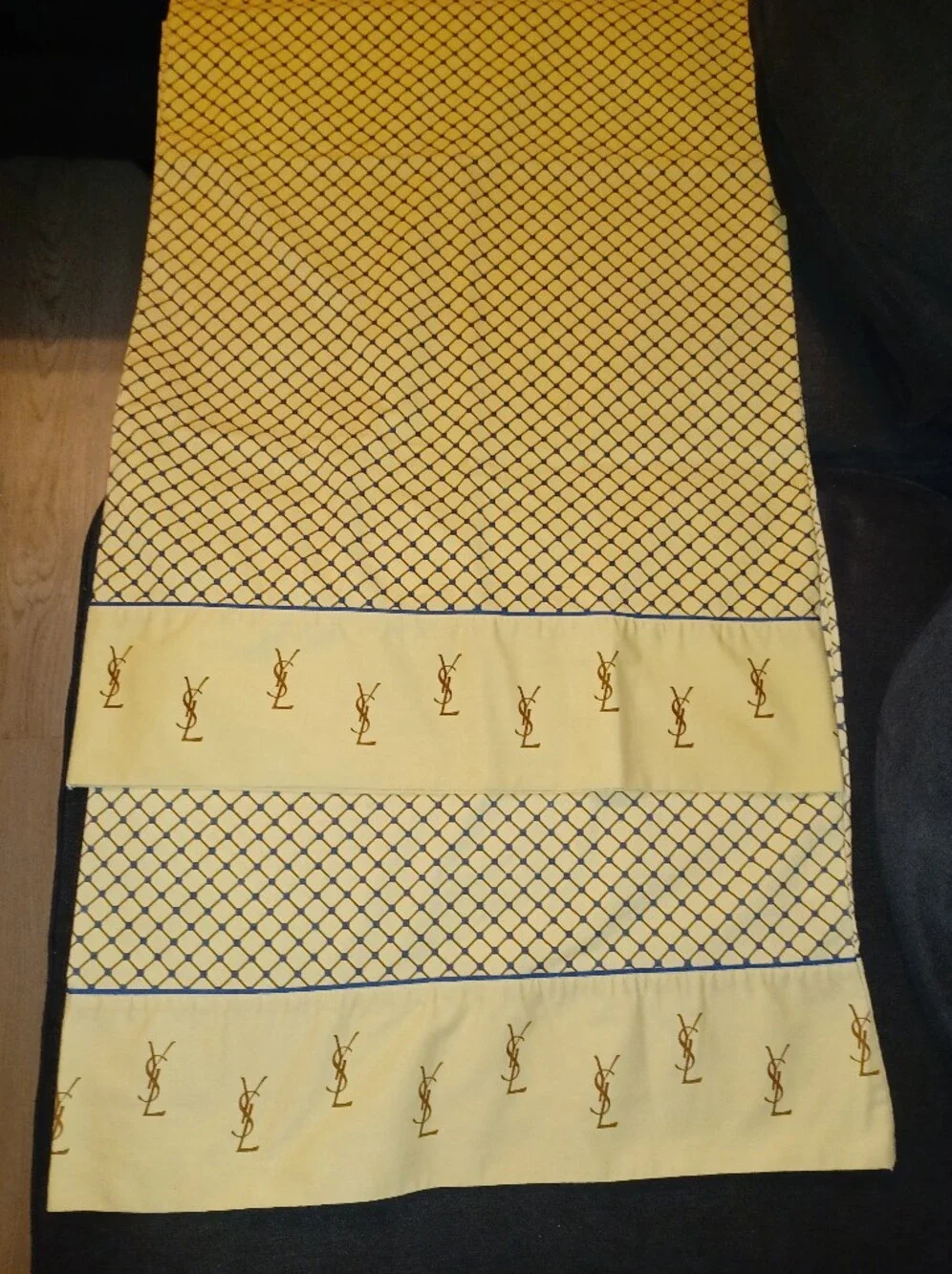 Vintage Yves Saint Laurent YSL Pair Of King Size Pillowcases